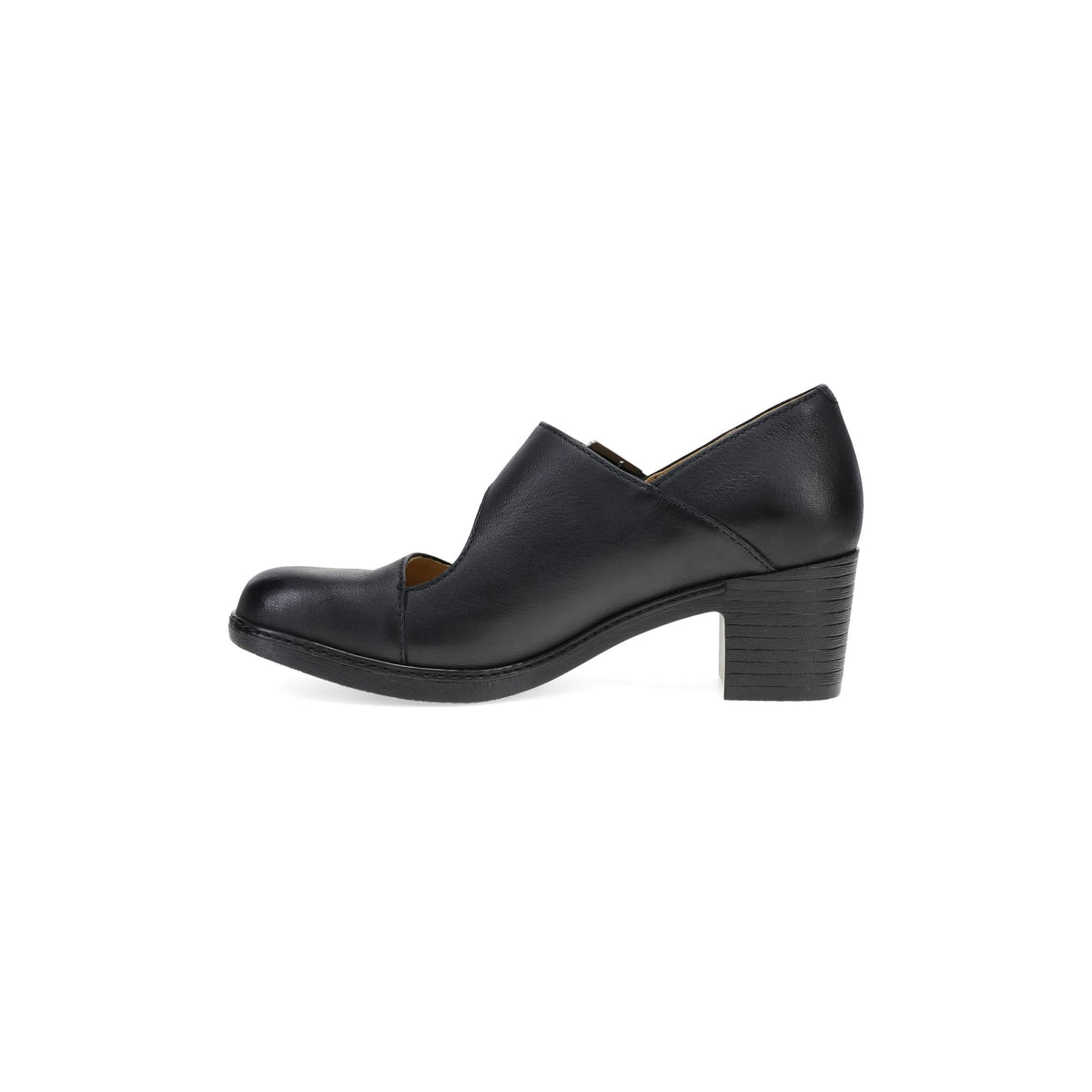Side image of Marigold Black Leather