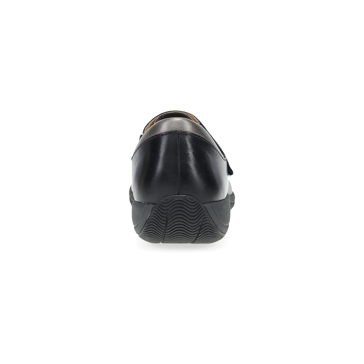 Heel image of Stacy Wide Black Waxy Burnished