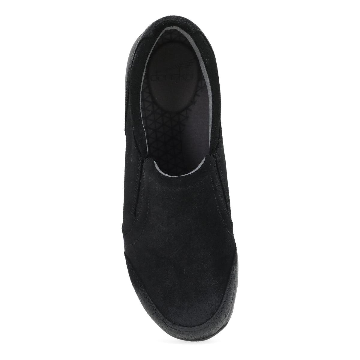 Top image of Pippy Wide Black Waterproof Burnished Suede