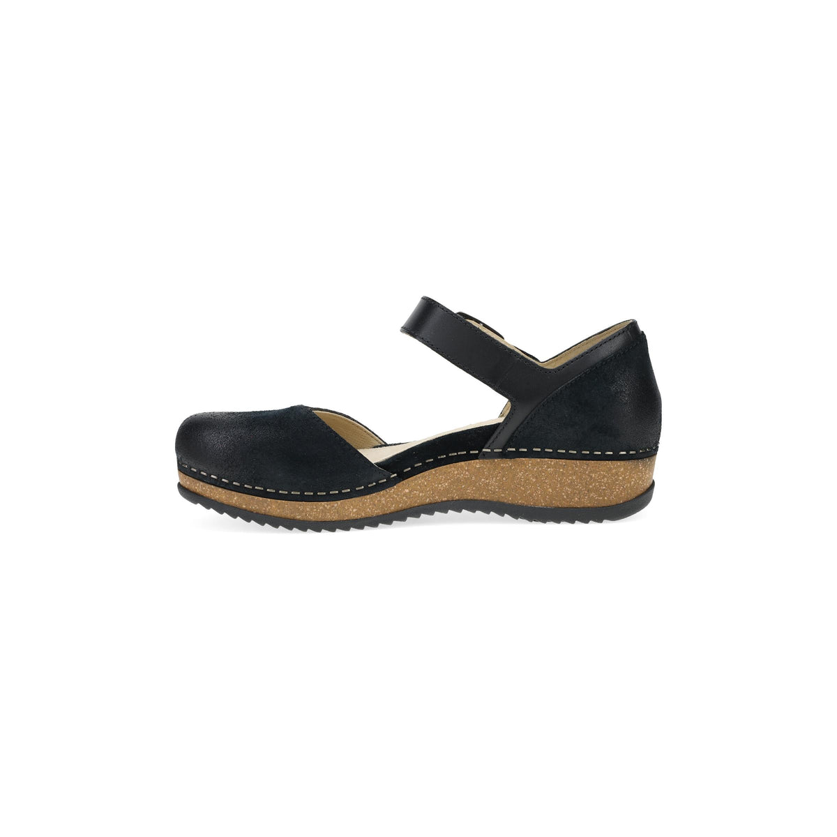 Side image of Mae Black Burnished Suede